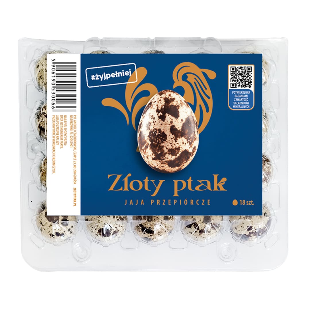 ZLOTY PTAK Jaja przepiorcze 18 szt.. 0,56 zl/szt.